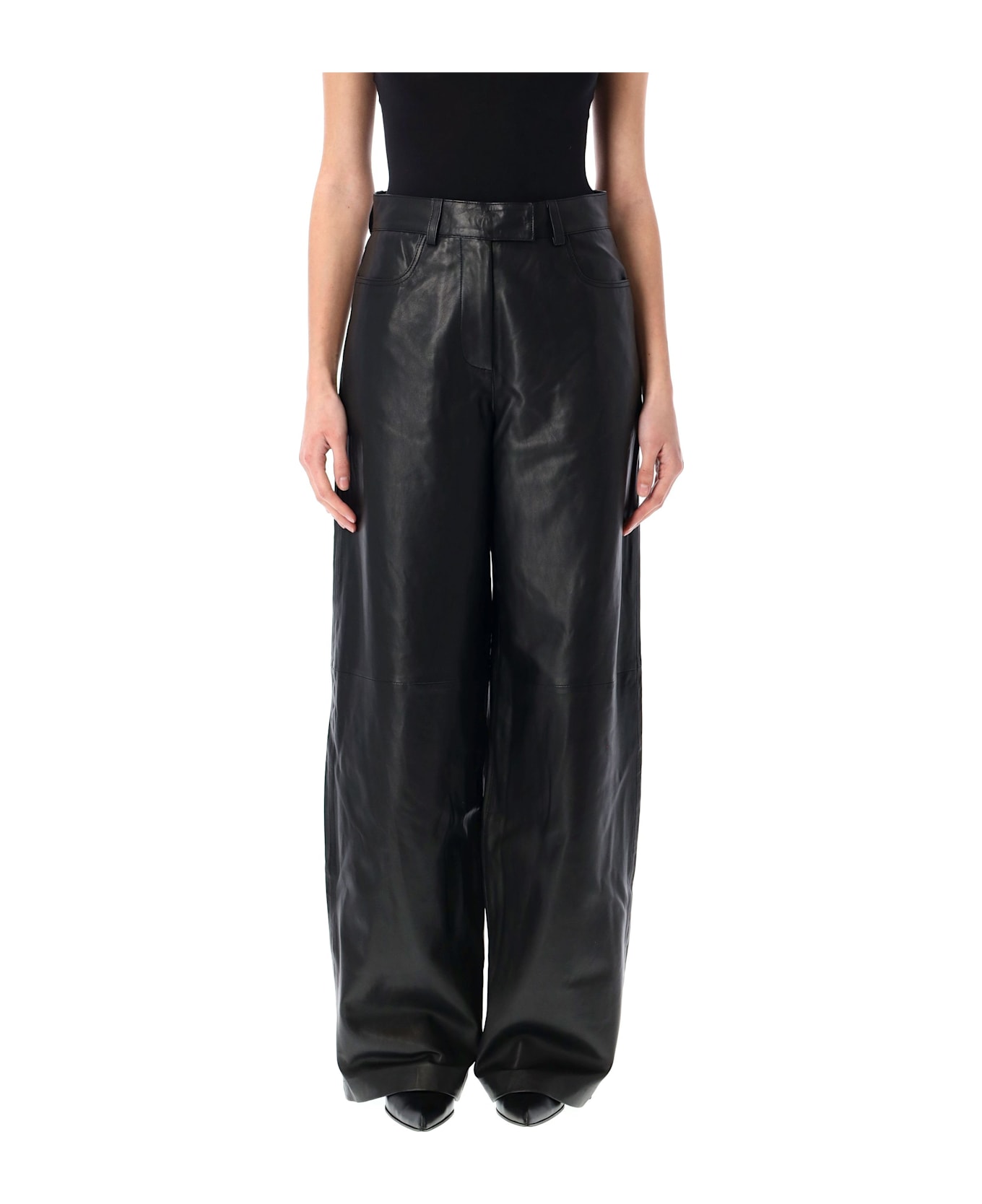 REMAIN Birger Christensen Cocoon Leather Pants - Nero