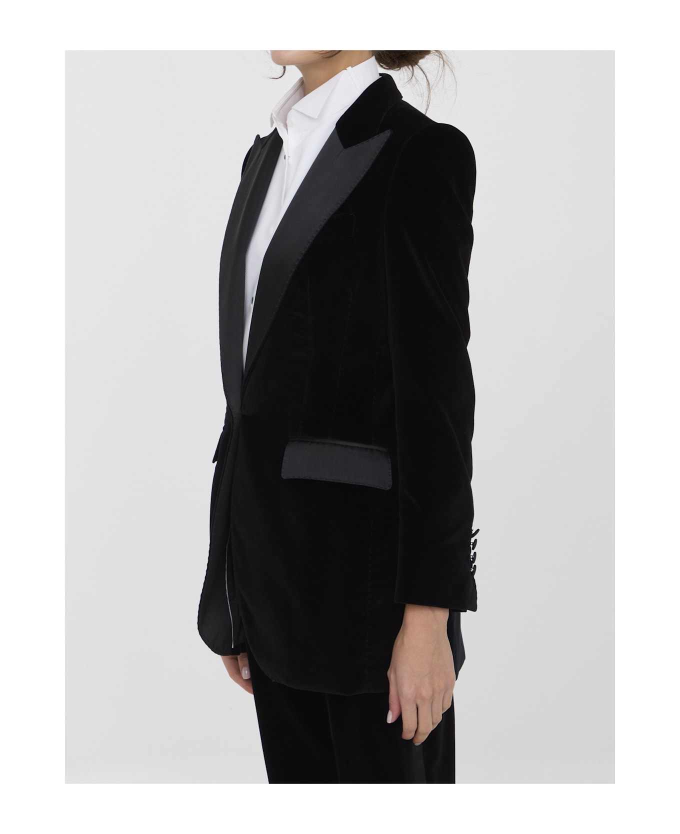 Dolce & Gabbana Velvet Tuxedo Jacket - BLACK