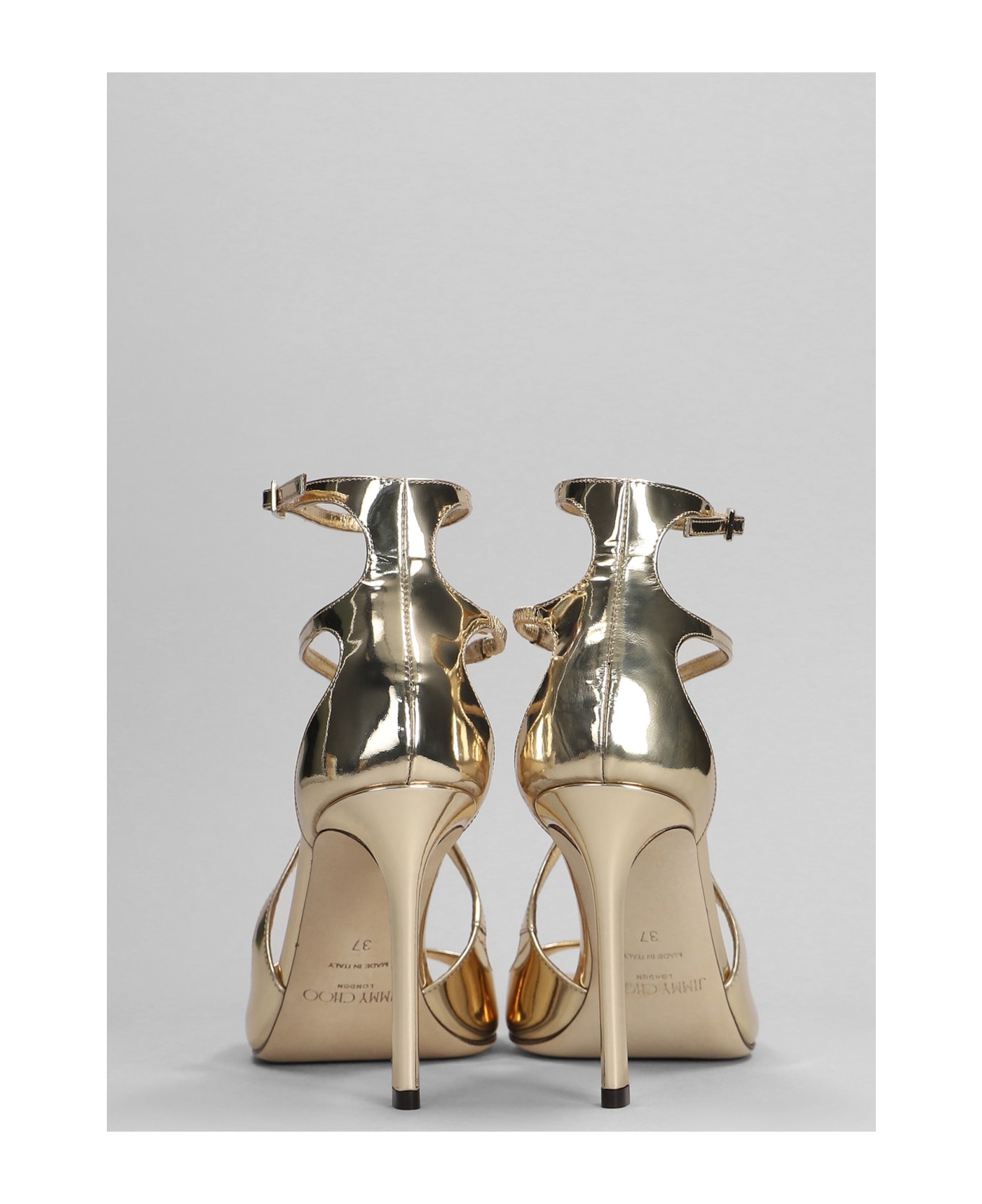 Jimmy Choo Azia 95 Sandals In Gold Leather - gold