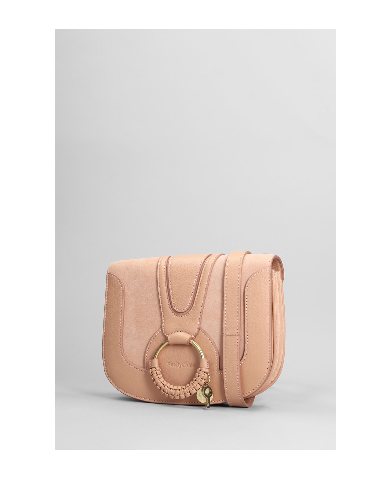 See by Chloé Hana Shoulder Bag In Rose-pink Suede And Leather - rose-pink