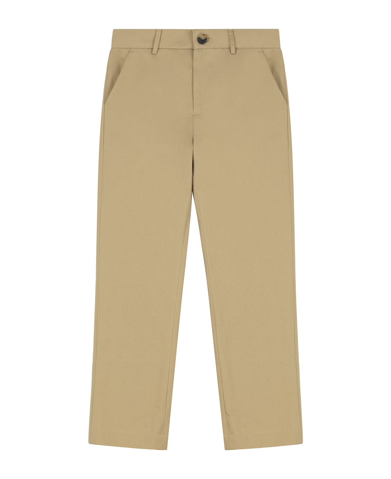 Young Versace Cotton Trousers - Beige