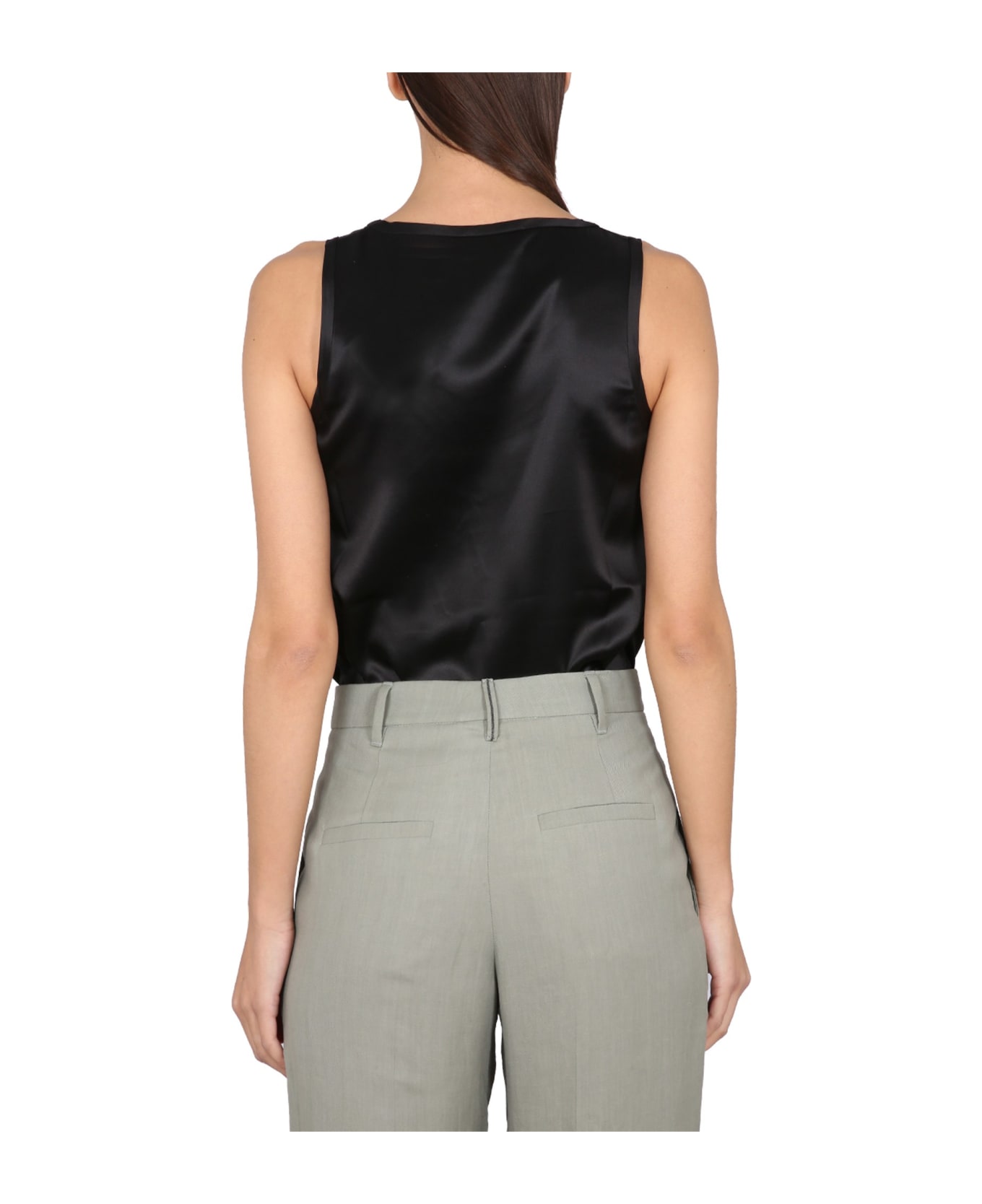 Brunello Cucinelli Silk Top - Black