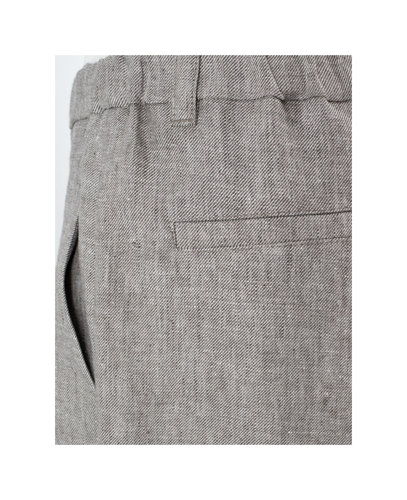 Brunello Cucinelli Pleat Pants - BROWN/BIANCO