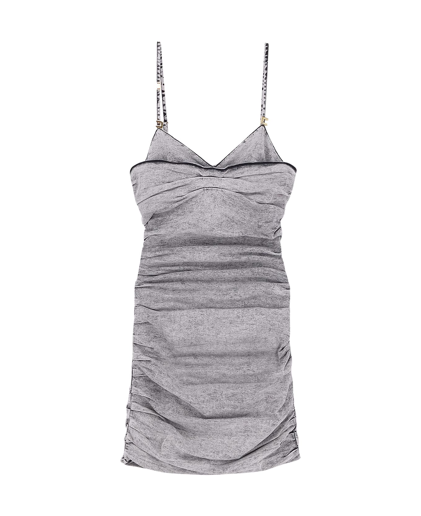 Elisabetta Franchi Denim Mini Dress - Grey