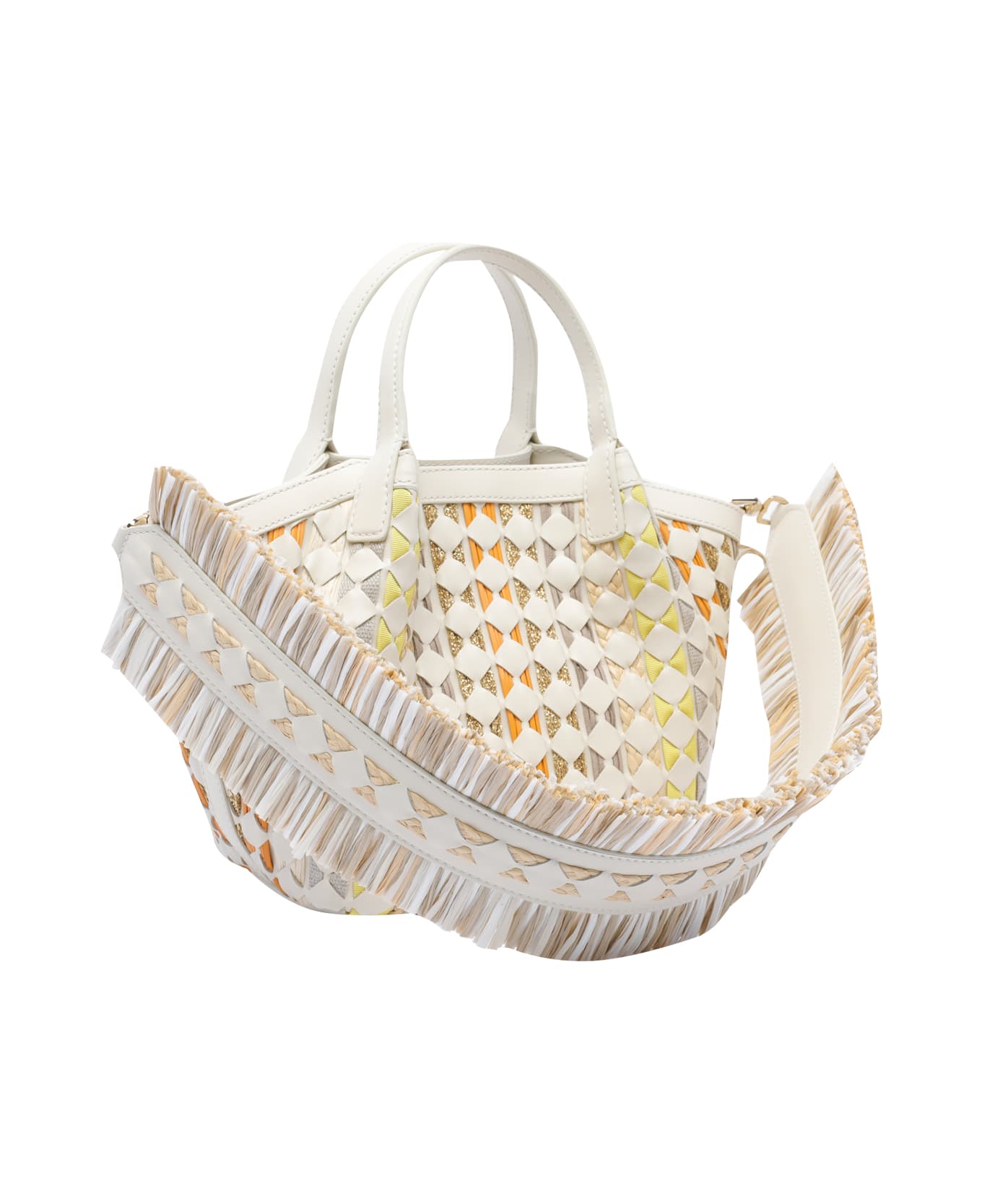 Serapian Mini Mosaico Secret Tote Bag - White