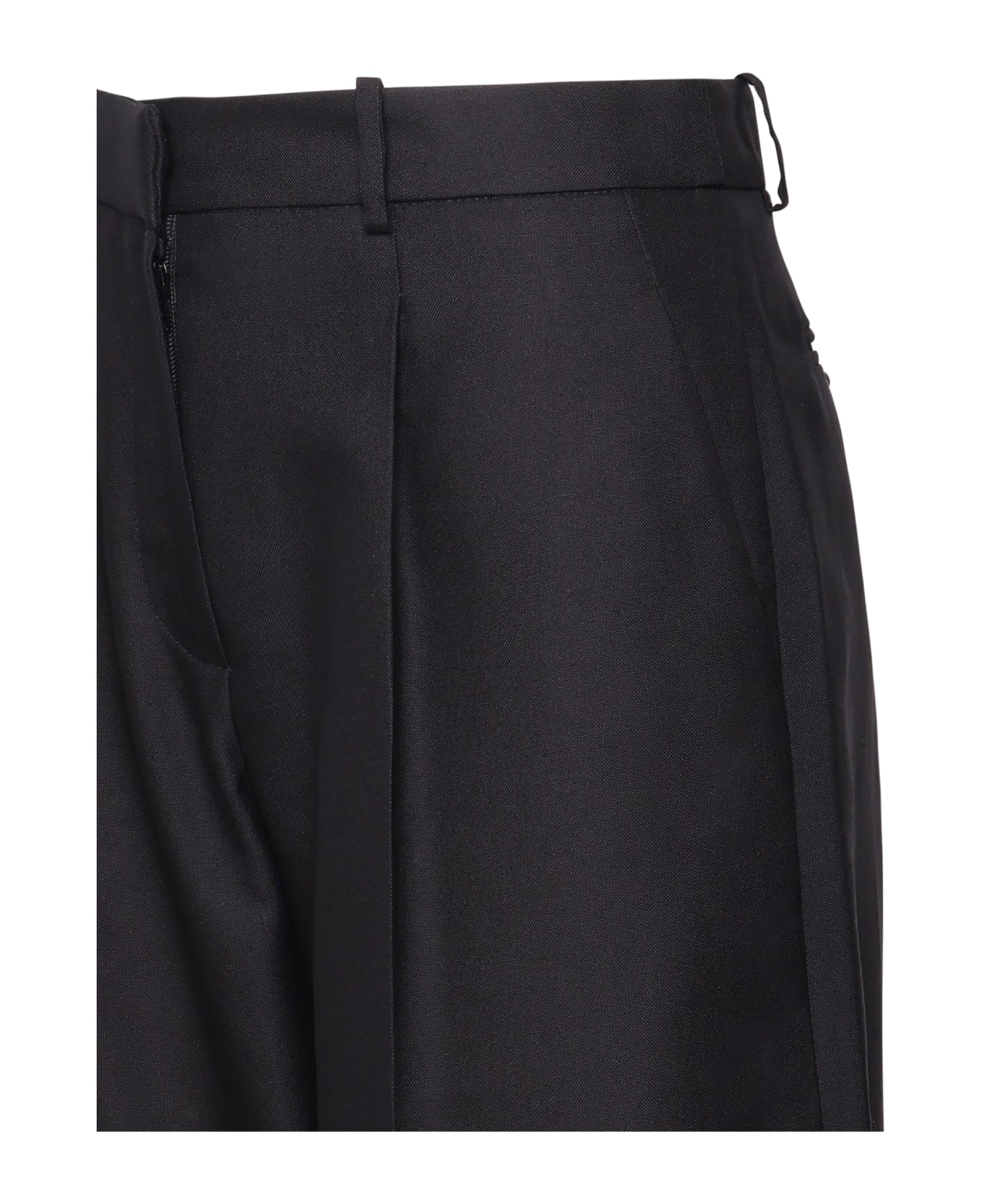 Magda Butrym Wide Leg Tailored Silk Pants - Black