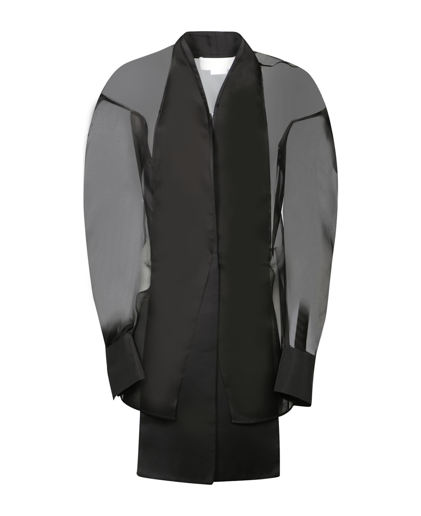 Genny Black Silk Organza Shirt - Black