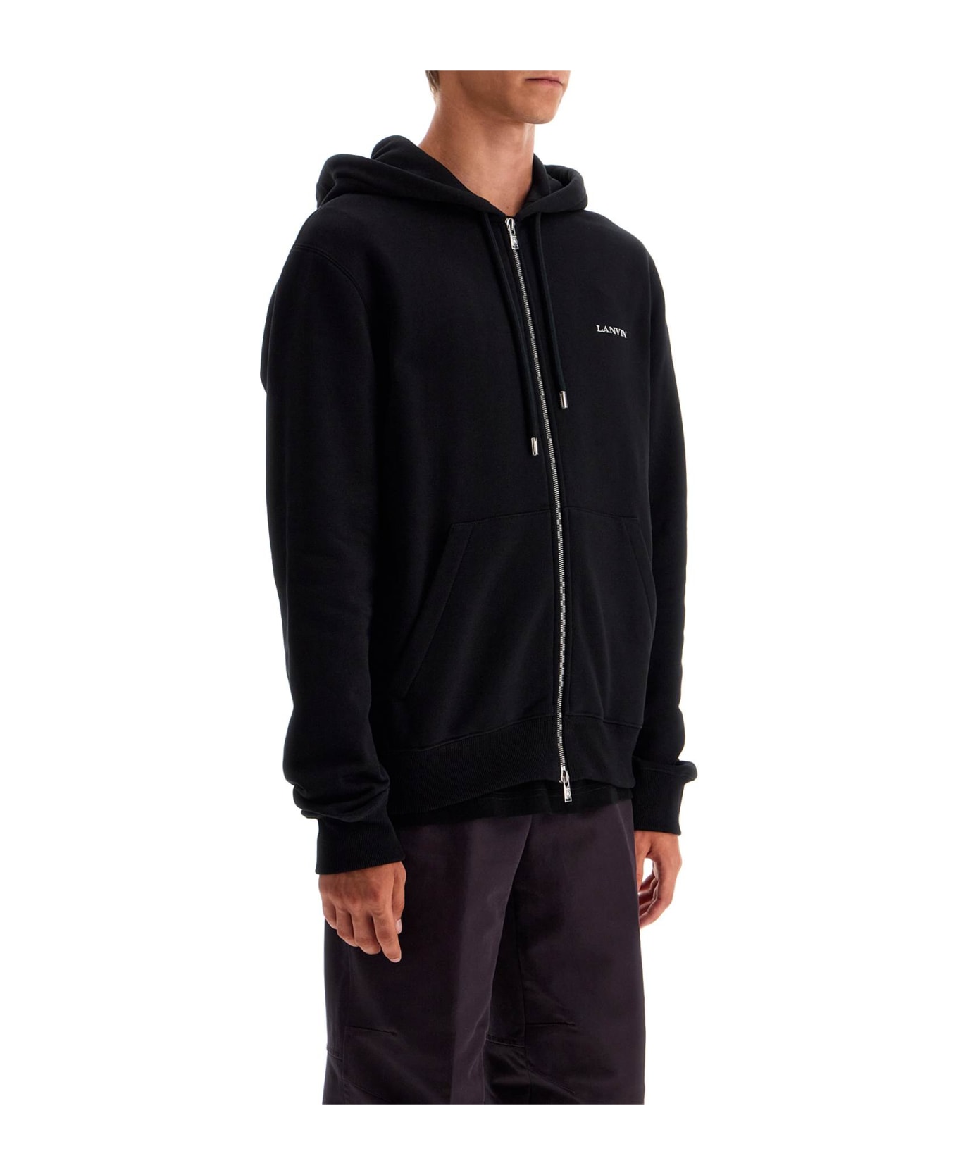 Lanvin Hooded Sweatshirt With Zipper - NOIR (Black)