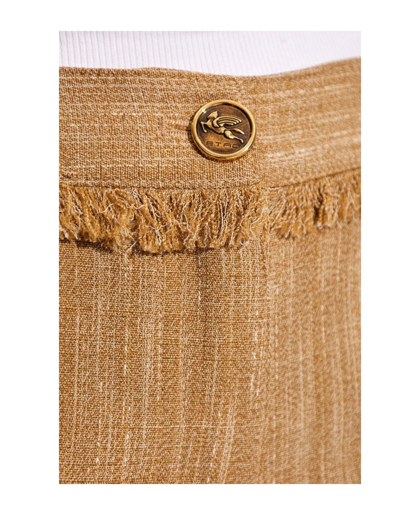 Etro Mid Rise Cropped Trousers - SAND