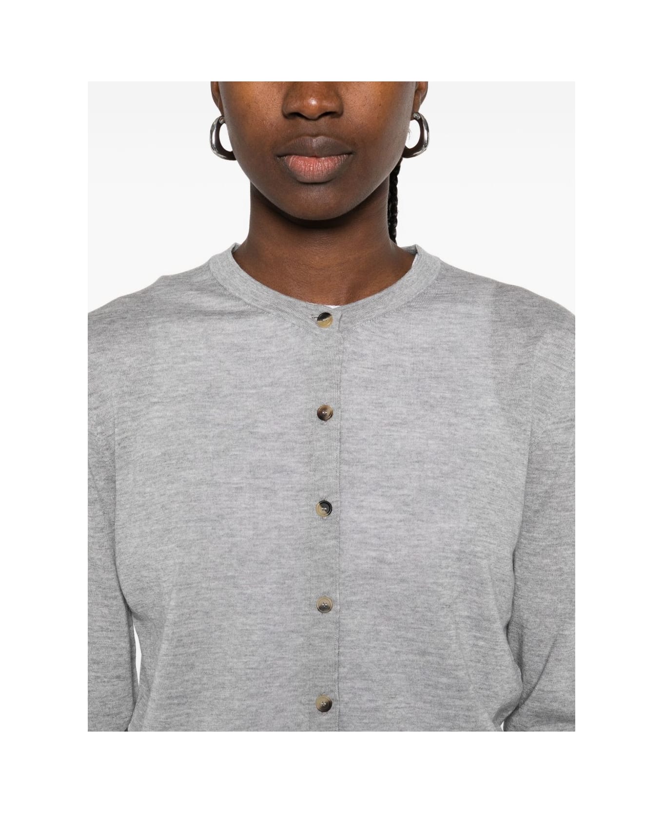 Khaite Brieta Wool Cardigan - Light Grey