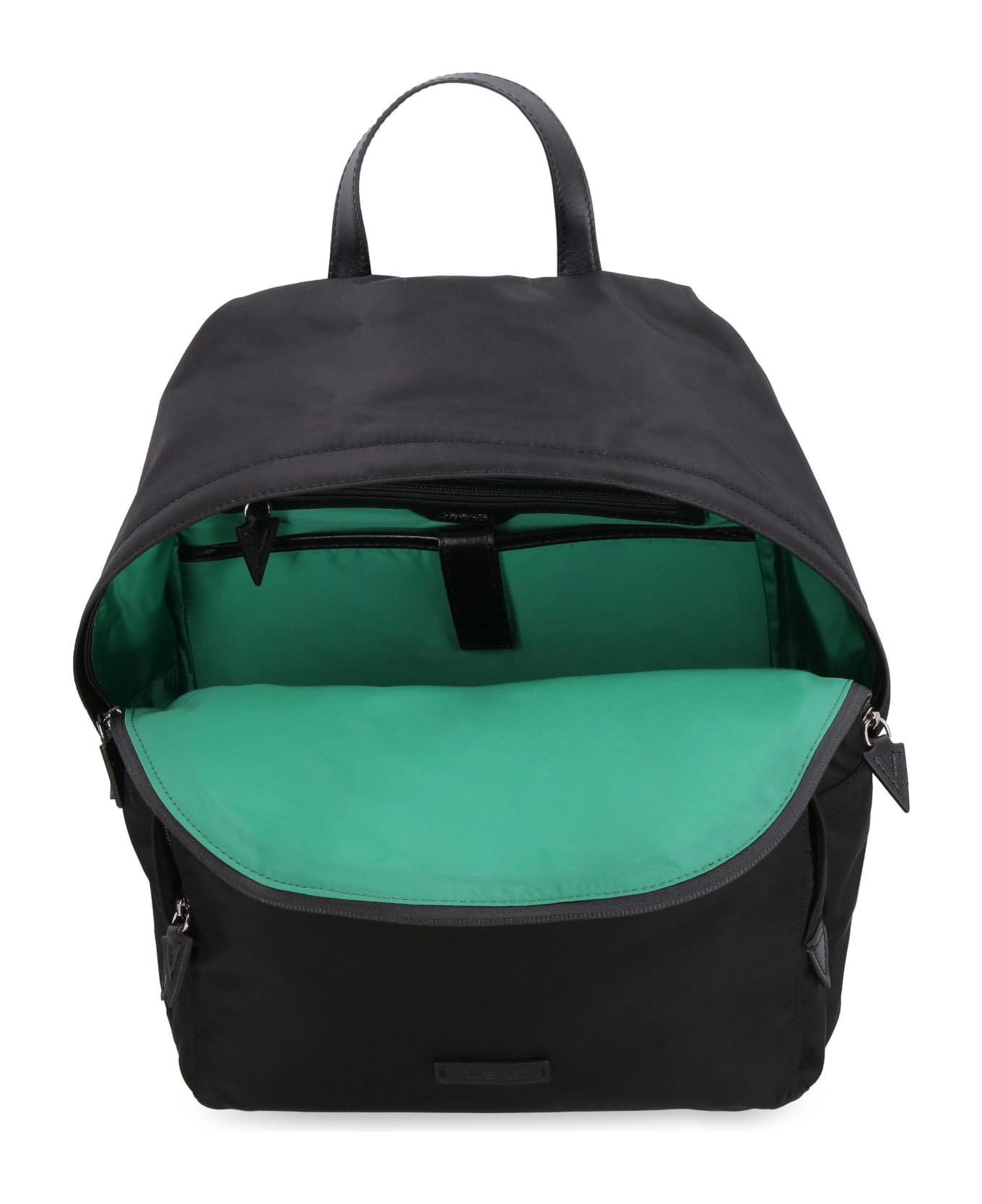 Versace Logo Detail Nylon Backpack - black