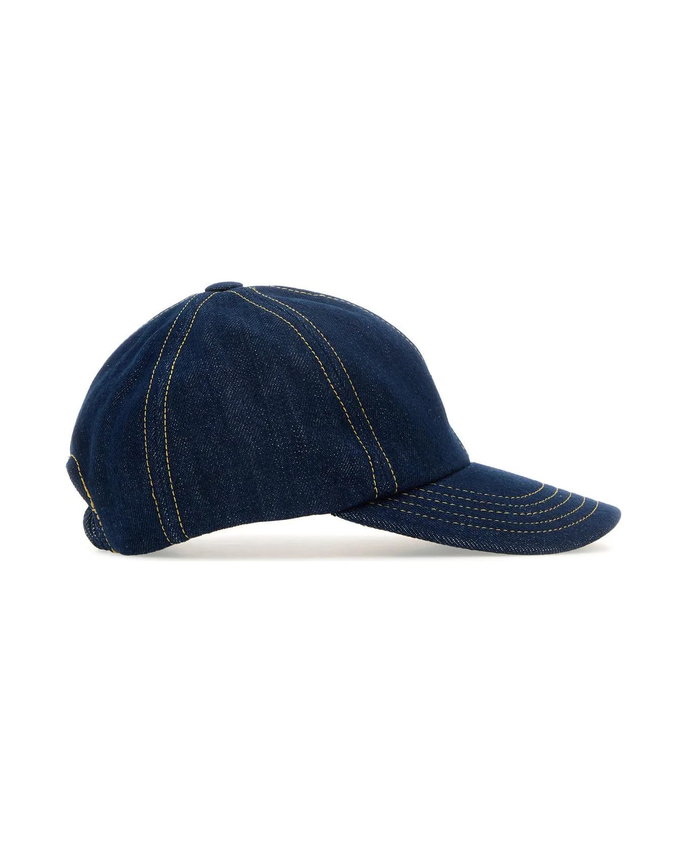 Patou Blue Denim Baseball Cap - BLUE