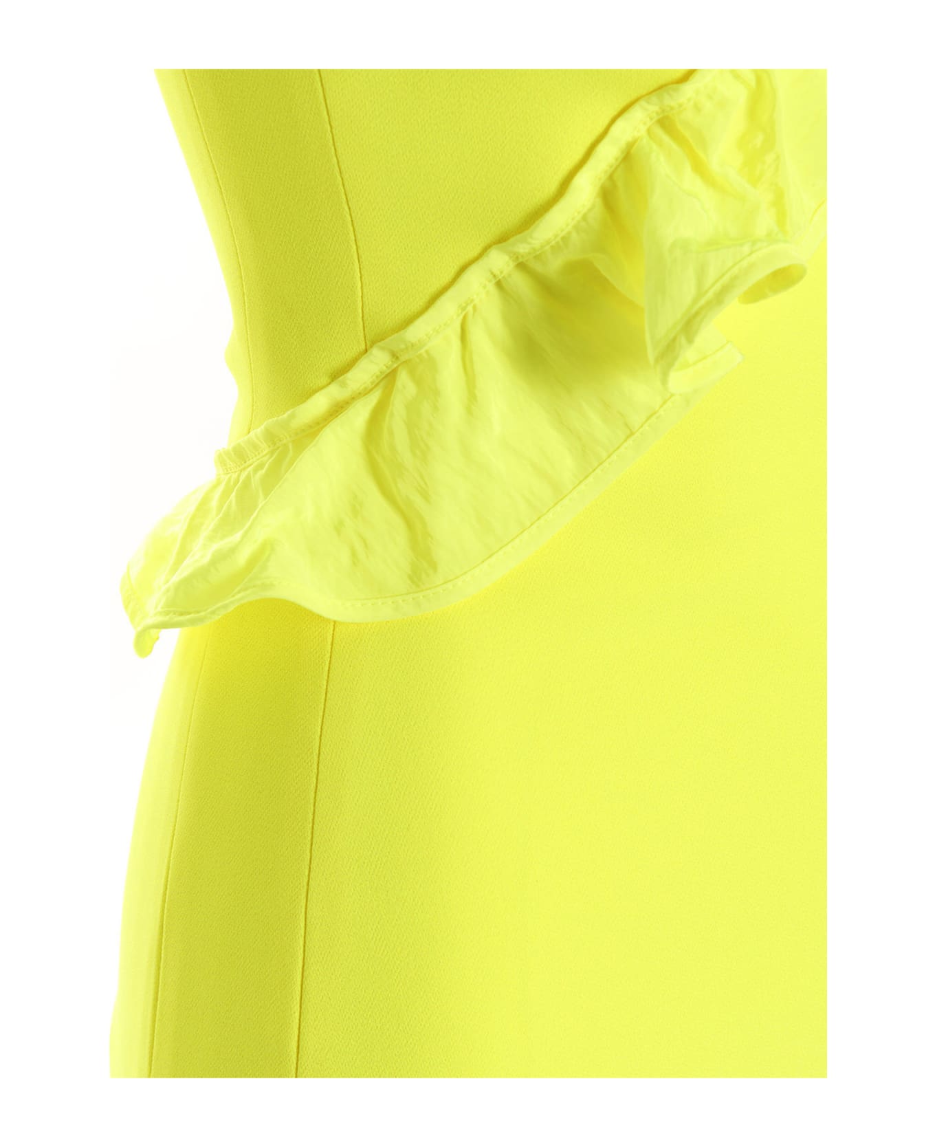 David Koma 'crossbody & Open Leg Ruffle Detail' Dress - Yellow