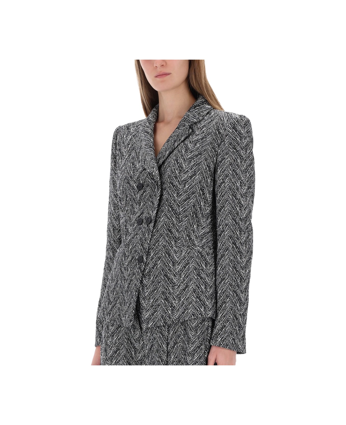 Hugo Boss Herringbone Tweed Blazer - GREY