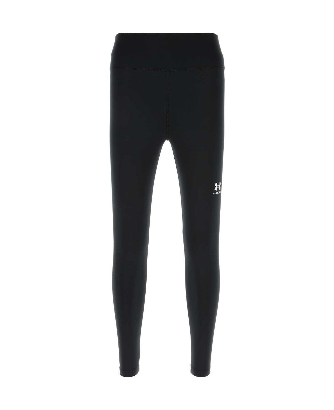 Balenciaga Black Stretch Polyester Balenciaga X Under Armour Leggings - BLACKWHITE