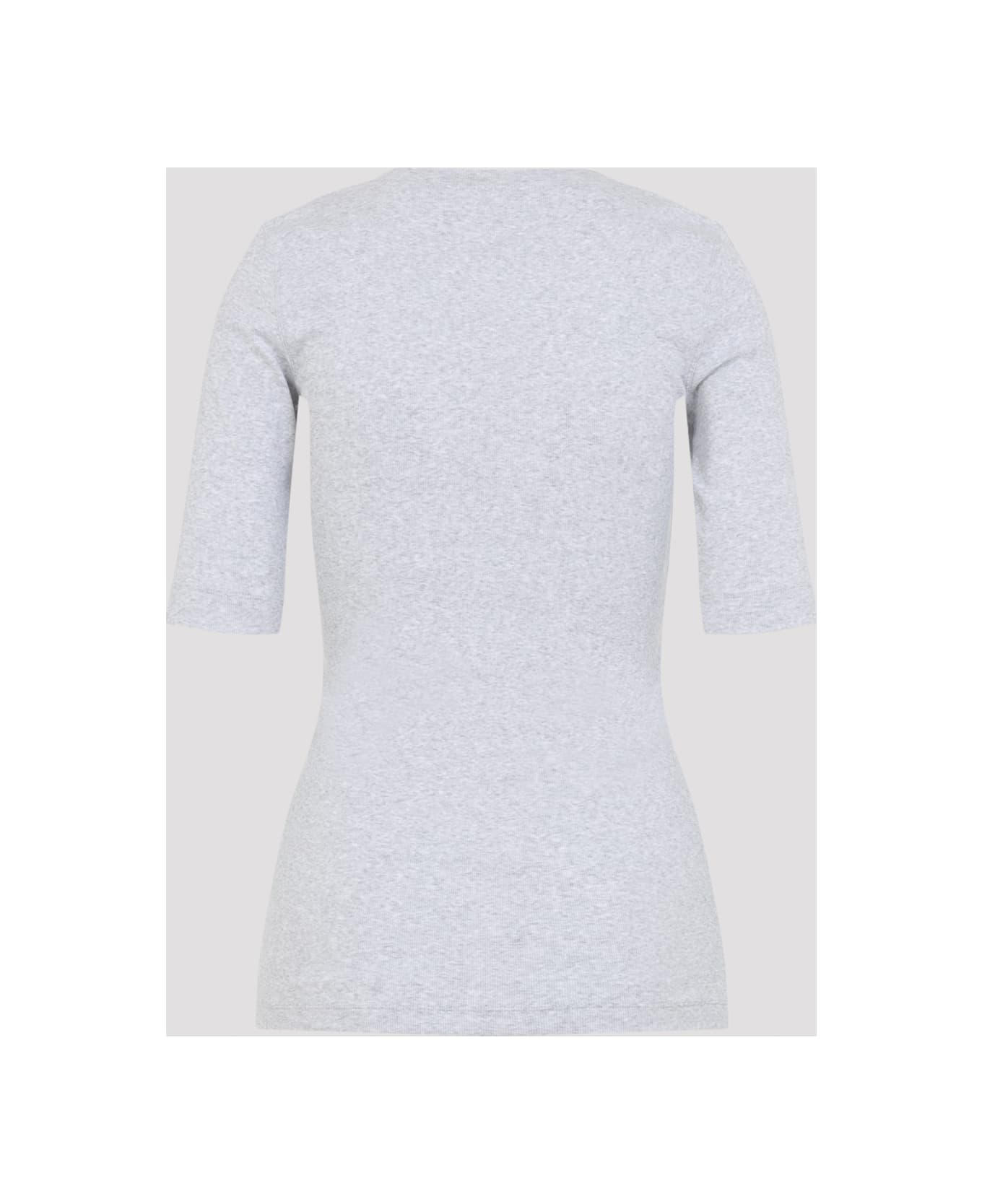 Brunello Cucinelli V-neck Ribbed T-shirt - Silver