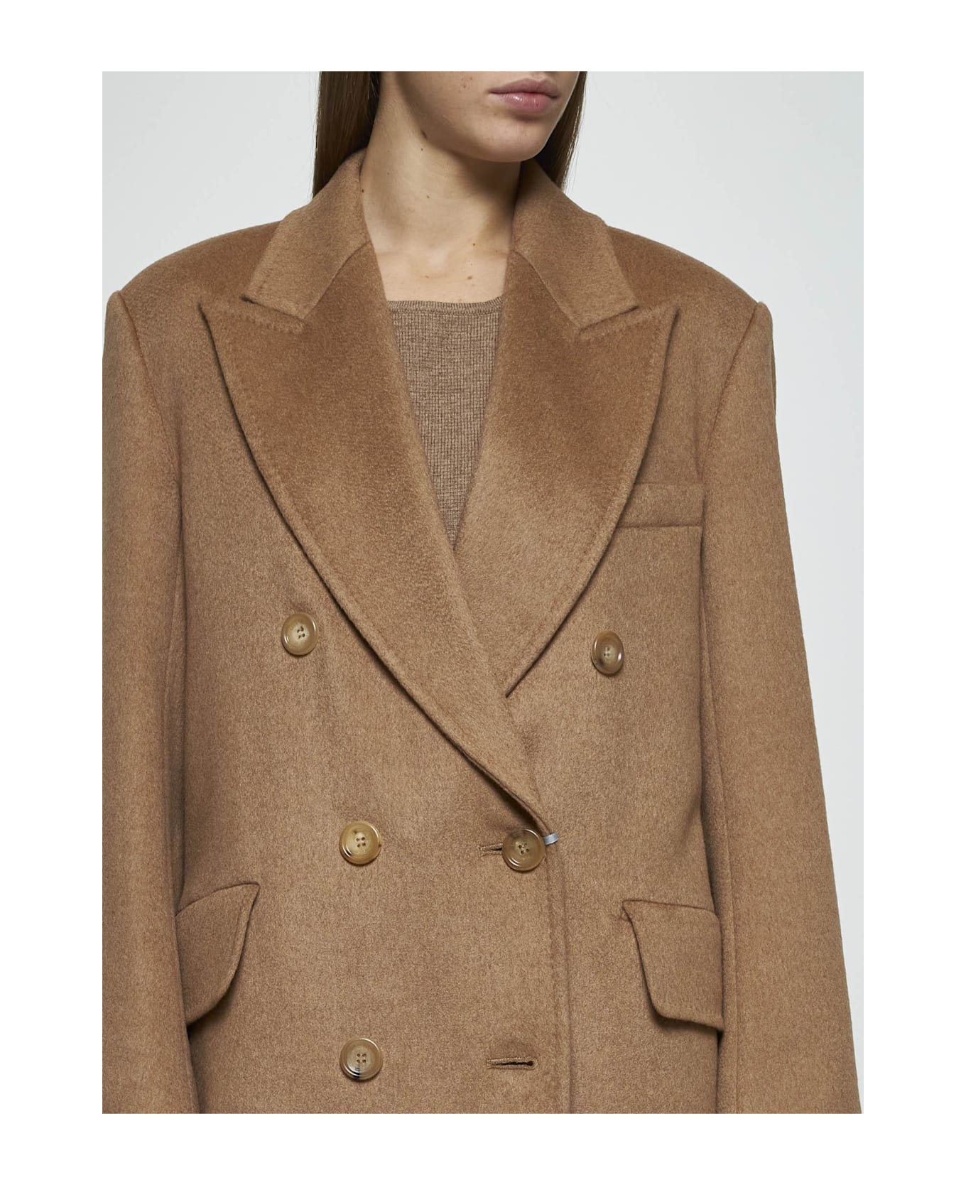 Max Mara Fungo Double-breasted Wool Coat - CAMEL