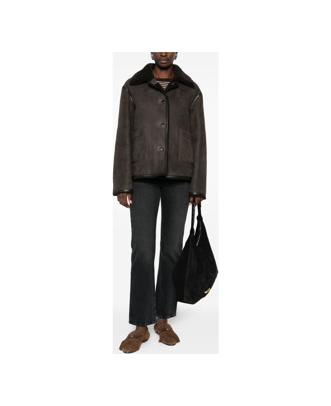 Closed Shearling Jacket - Grey