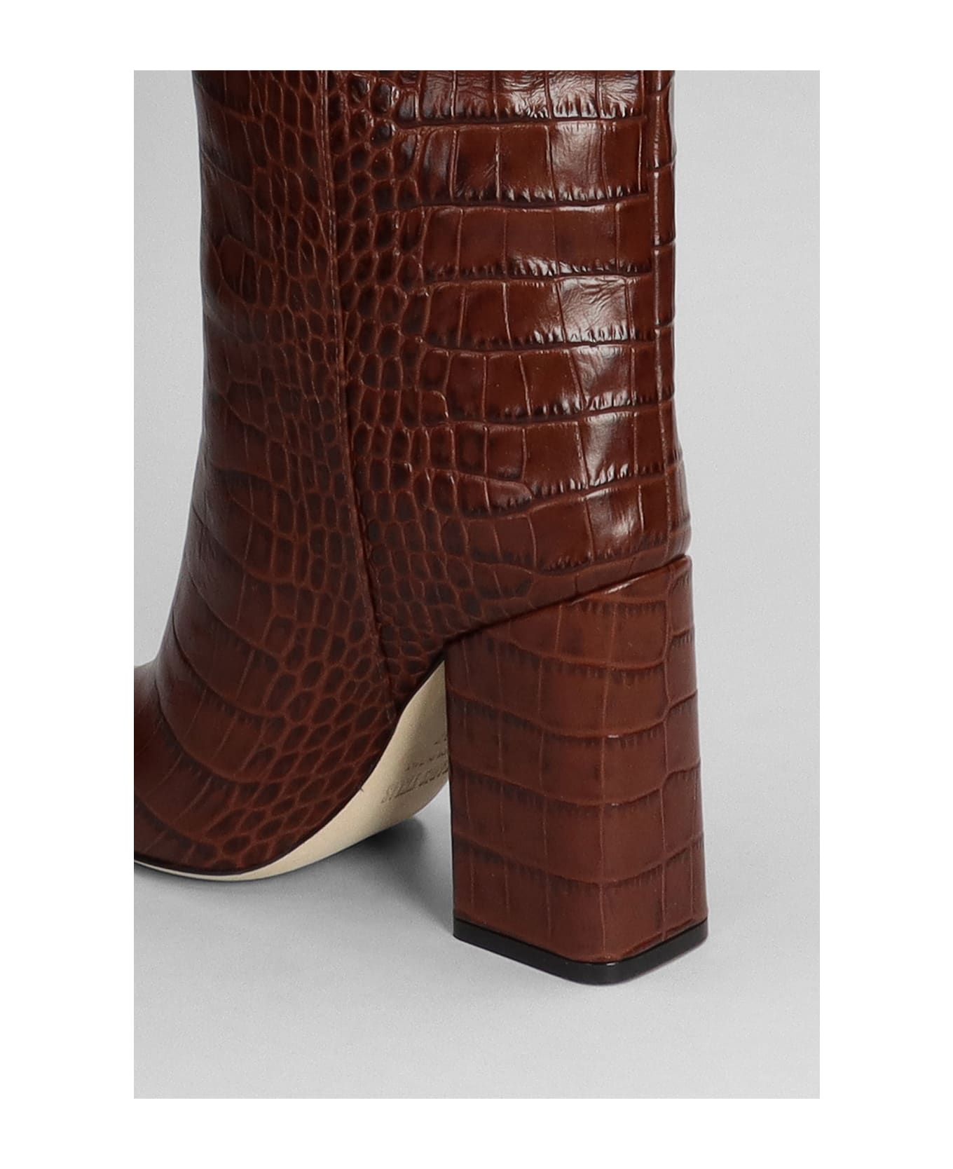 Paris Texas Anja High Heels Boots In Brown Leather - brown