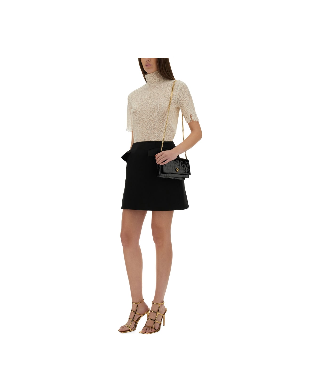Alexander McQueen Spider Web Lace Top - IVORY