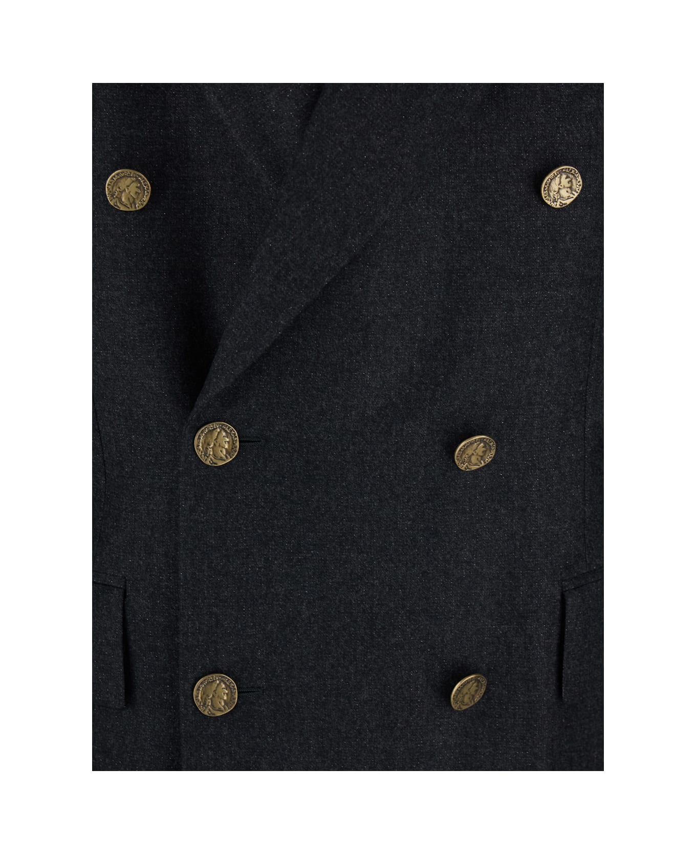 Vivienne Westwood Grey Double-breasted Jacket With Wide Peak Lapels In Wool Man - Grey