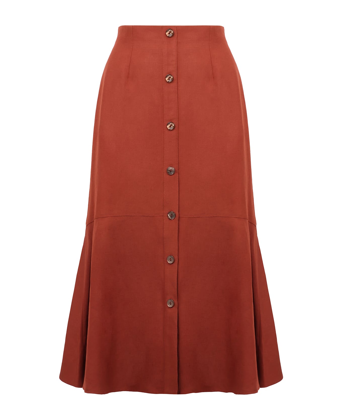 Agnona A-line Midi Skirt - red