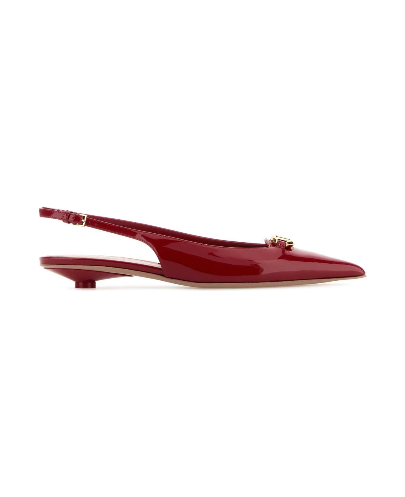 Valentino Garavani Red Leather Vlogo The Bold Edition Ballerinas - ROSSOV