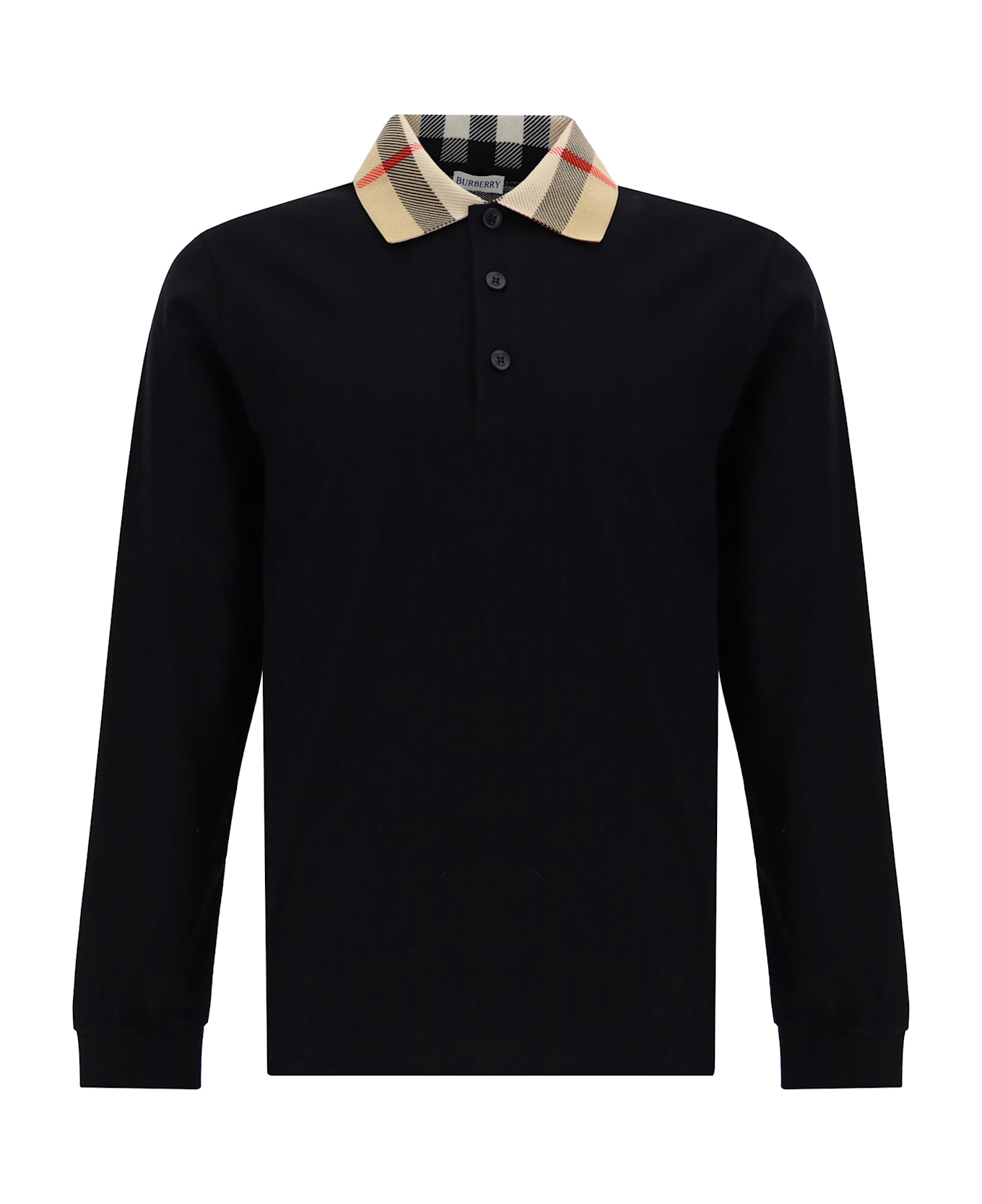 Burberry Long Sleeve Polo Shirt - Black