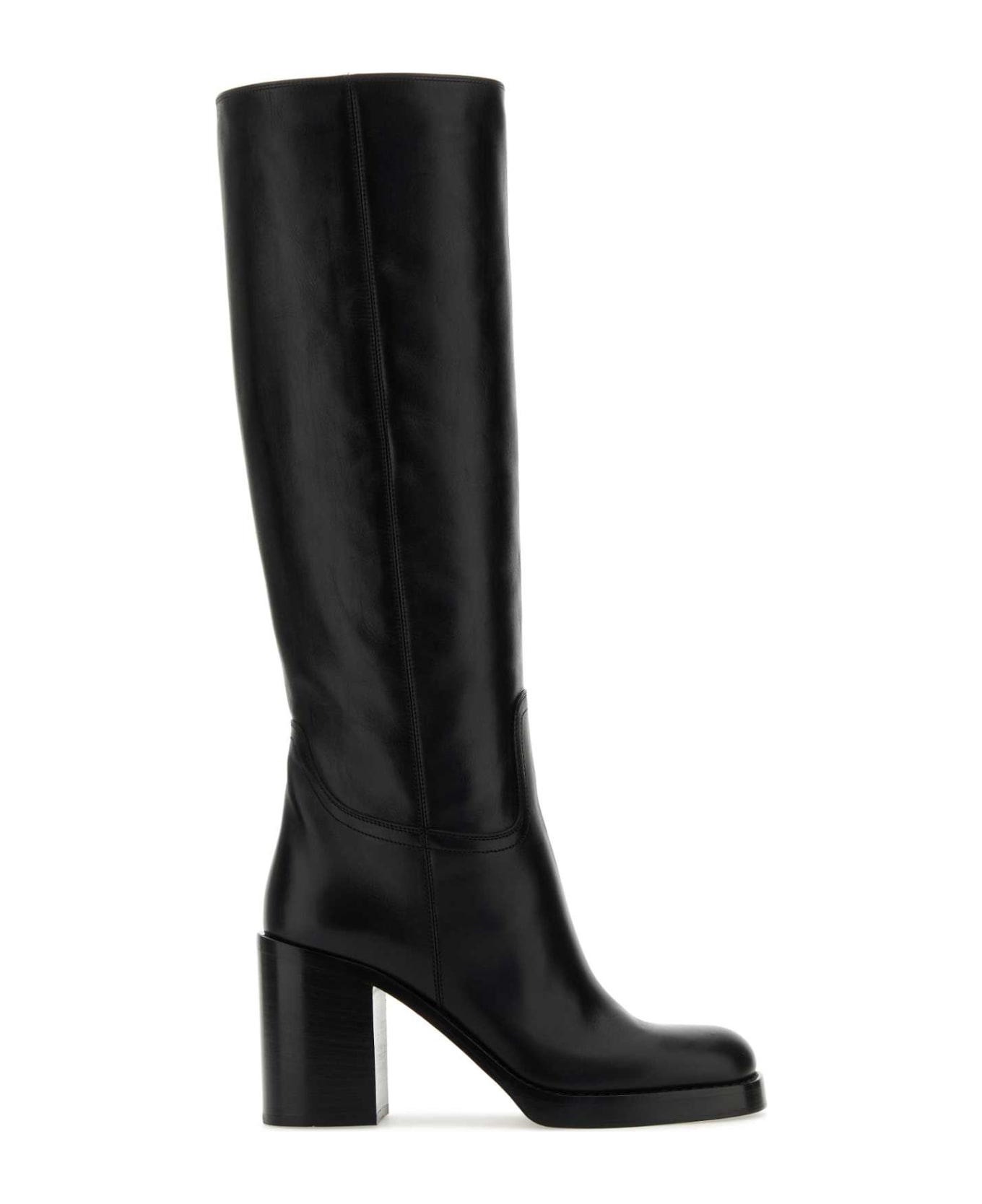 Prada Black Leather Boots - NERO