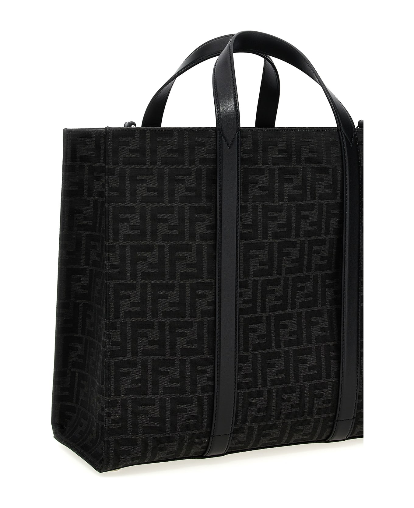 Fendi Ff Jacquard Shopper - Black  