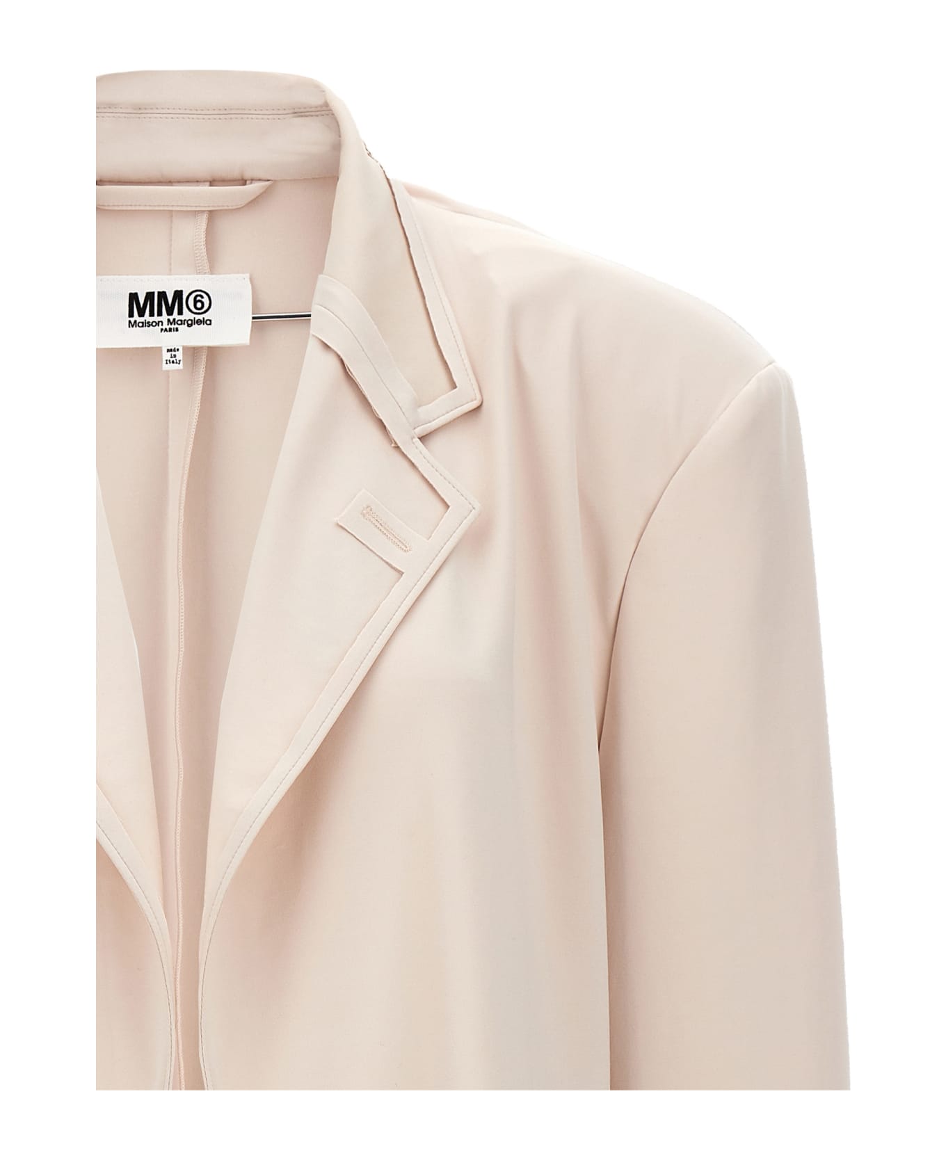 MM6 Maison Margiela Jersey Single Breast Blazer Jacket - Pink