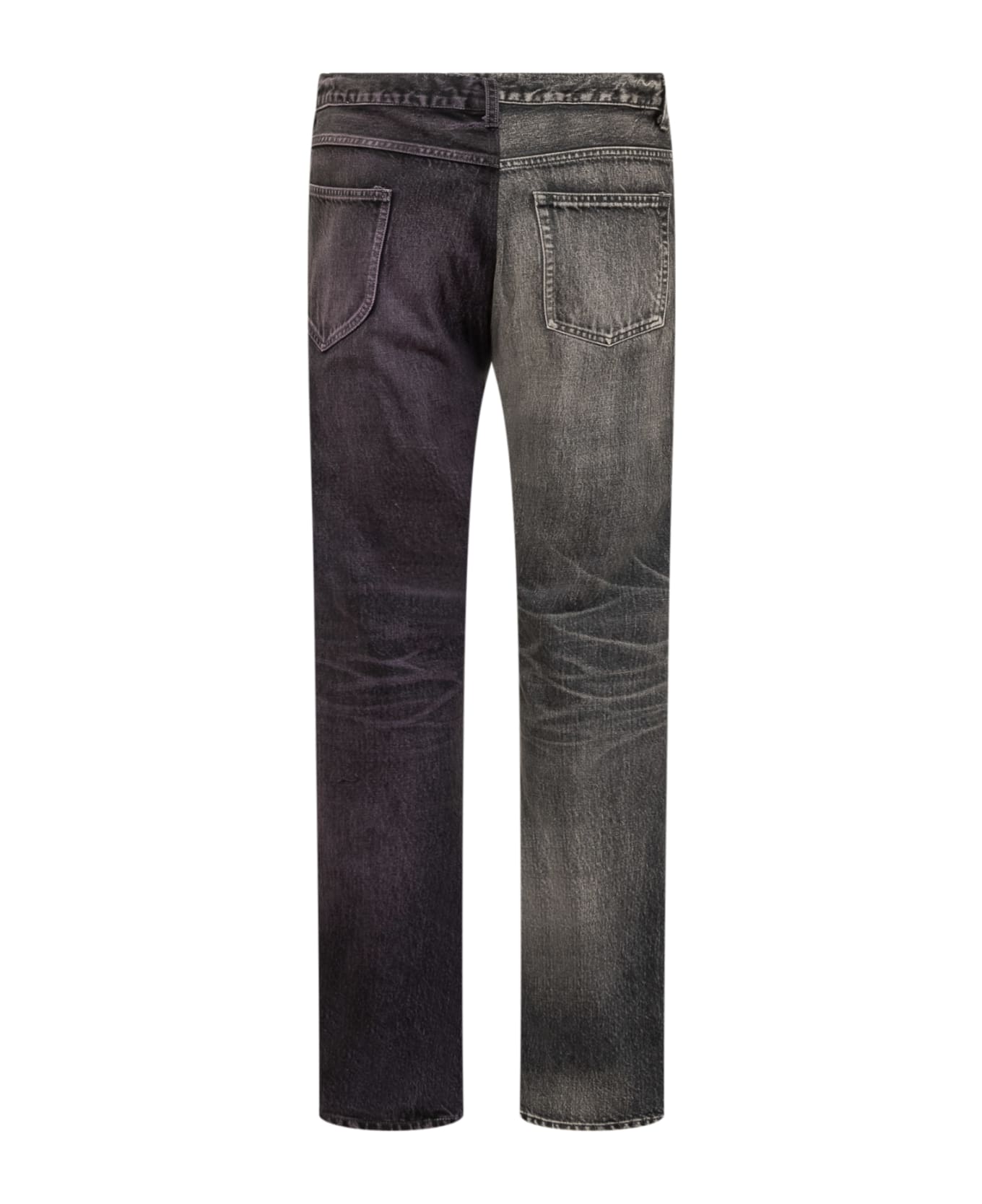Mihara Yasuhiro 2 Toned Jeans - BLACK