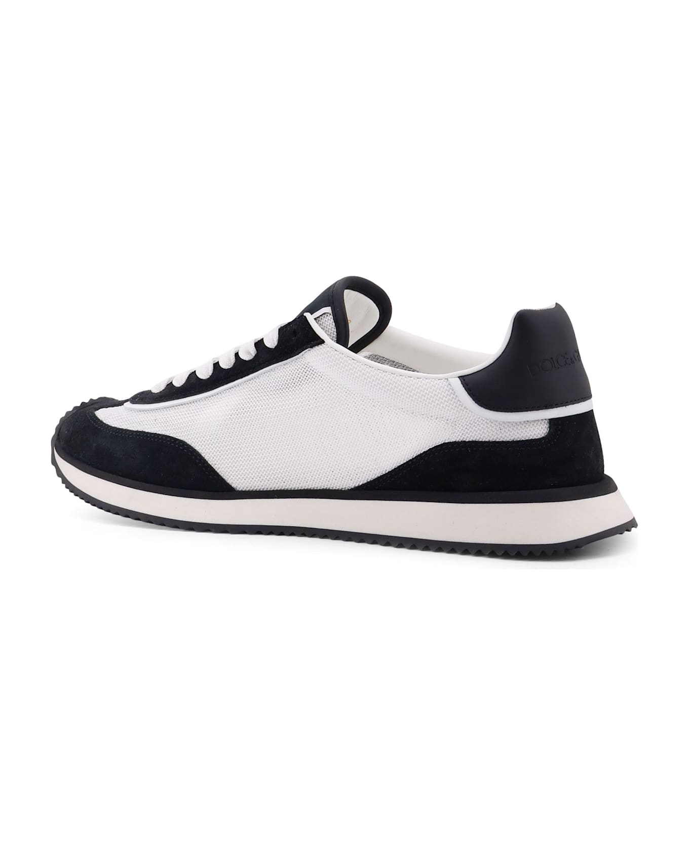 Dolce & Gabbana Low-top Mesh Sneakers With Suede Inserts - White