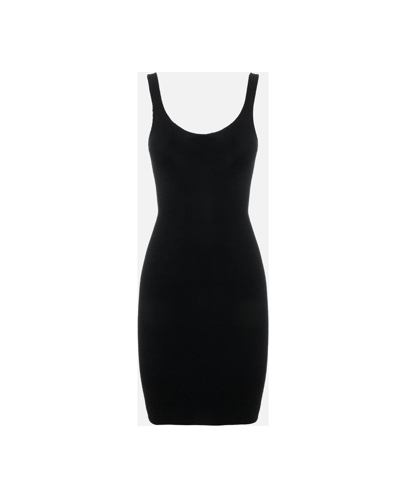 MC2 Saint Barth Black Crinkle Tank Dress Deana - BLACK