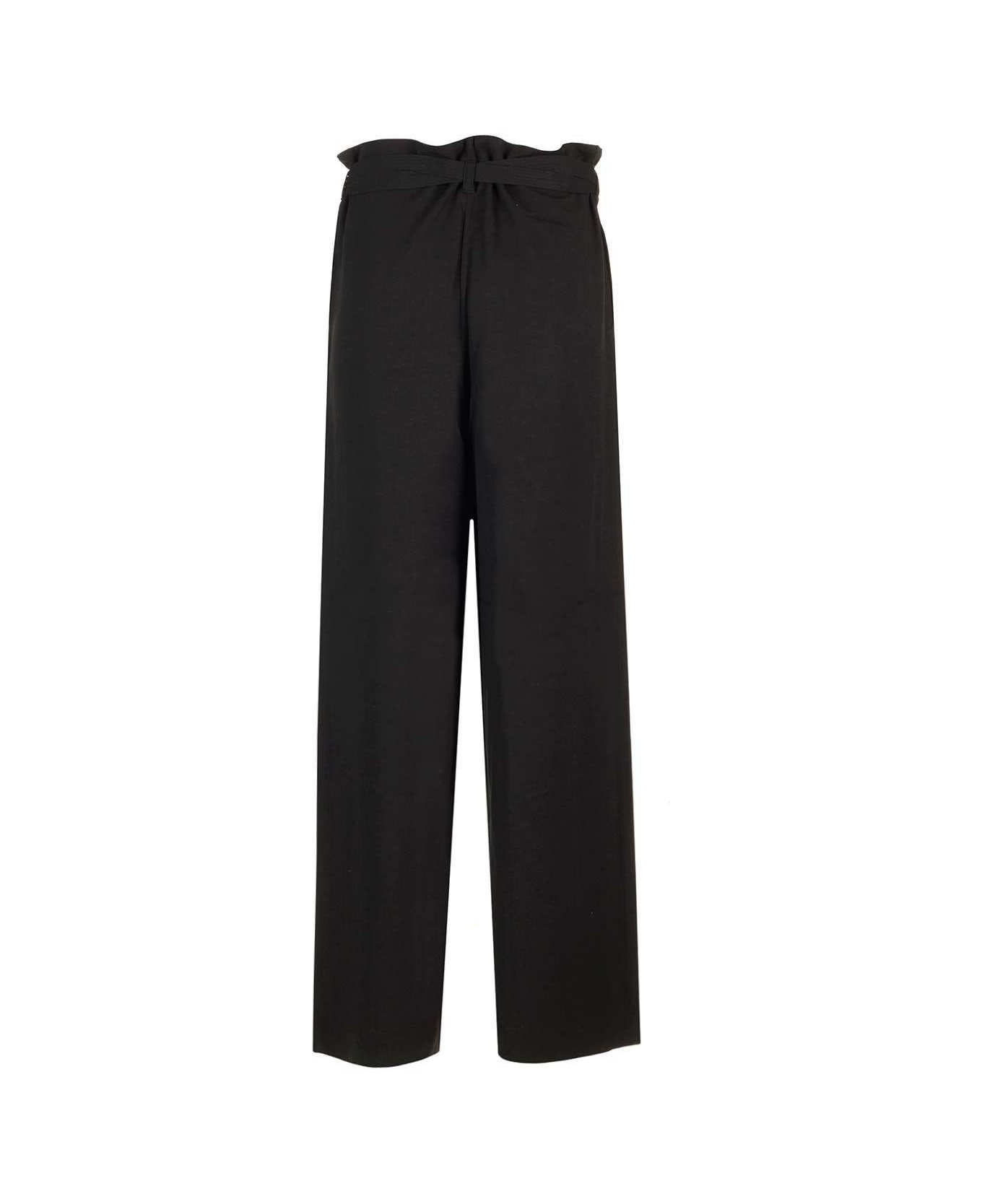 Totême Belted Flared Trousers - Black