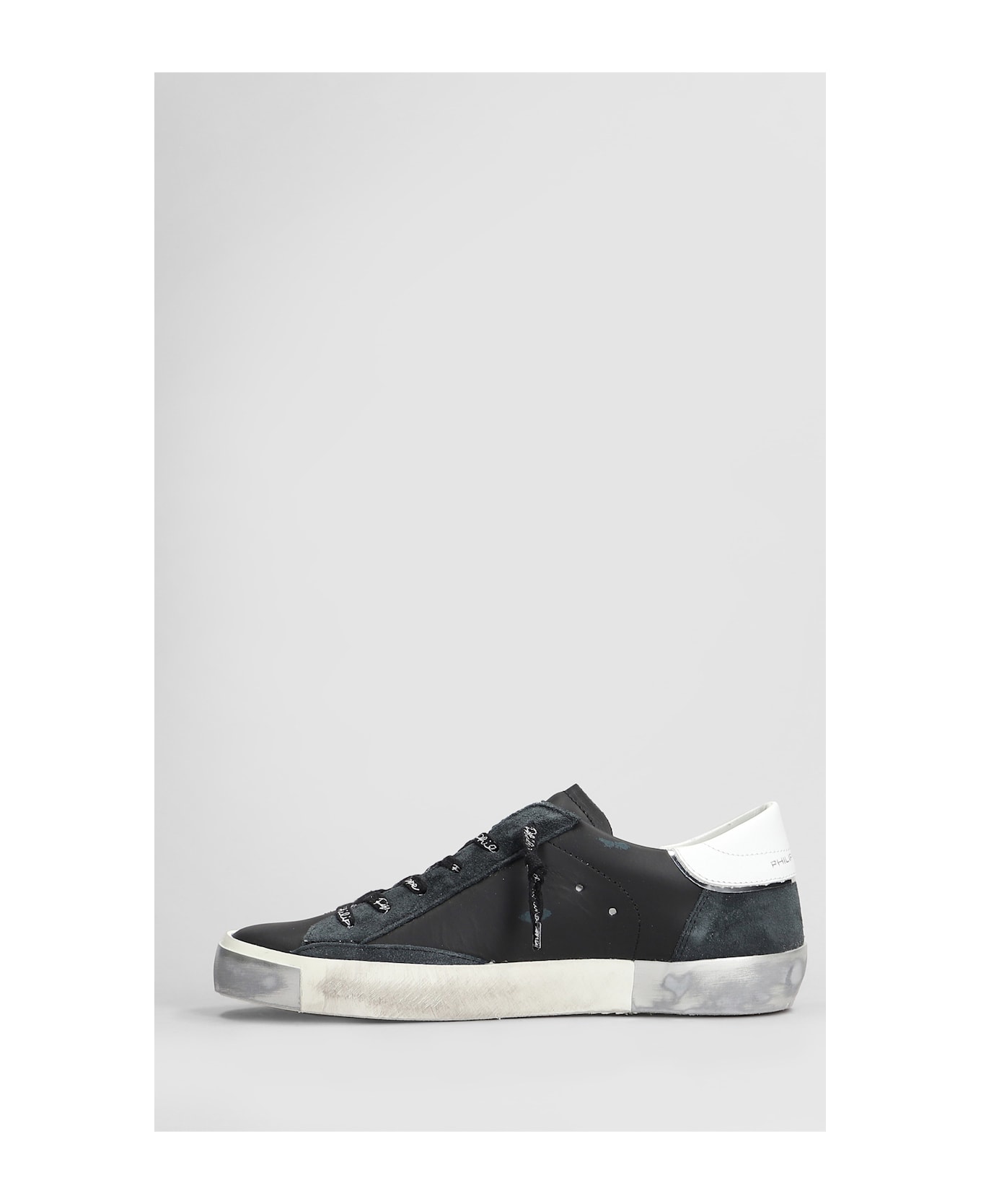 Philippe Model Prsx Low Sneakers In Black Leather - black