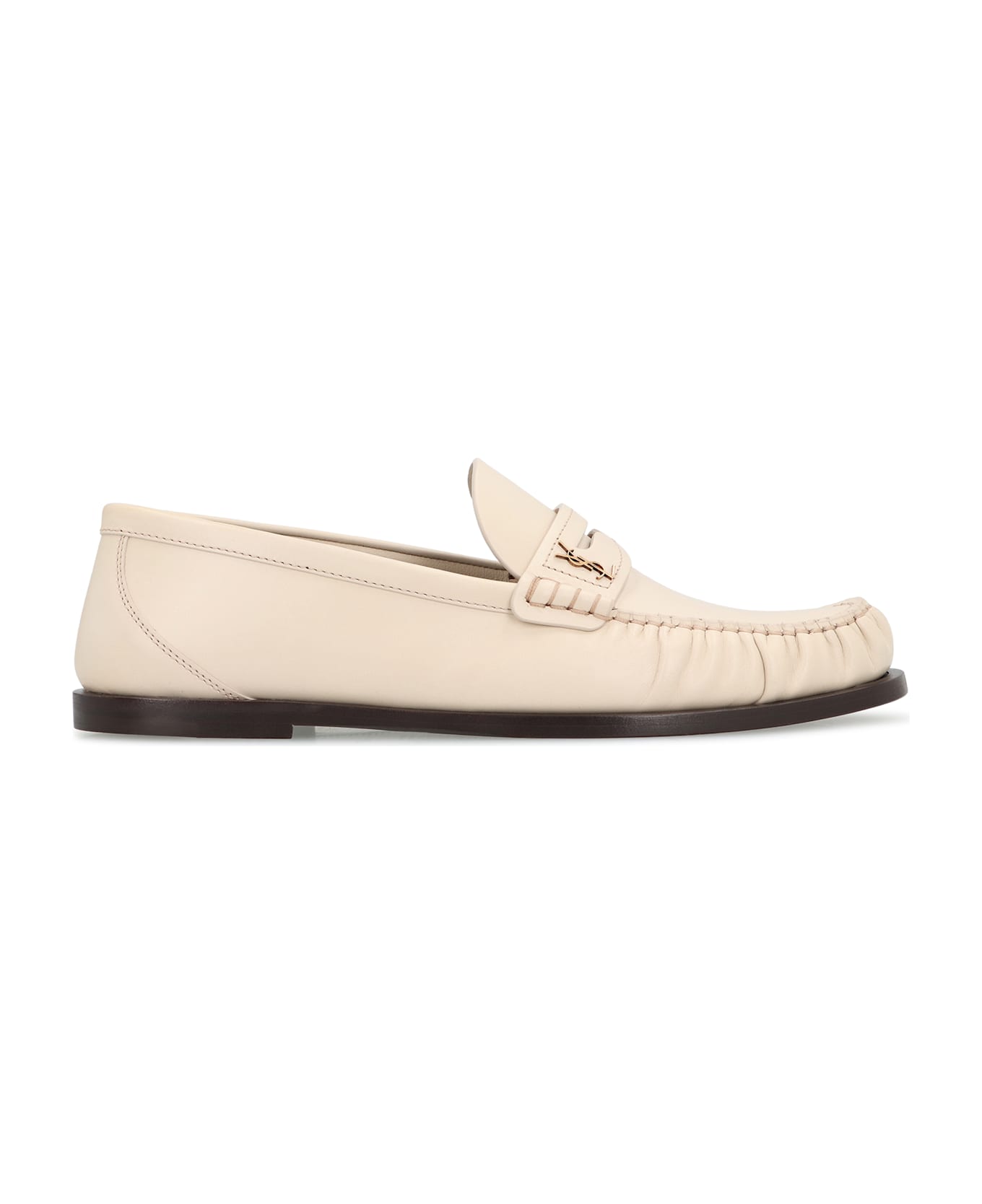 Saint Laurent Laurent Leather Loafers - White