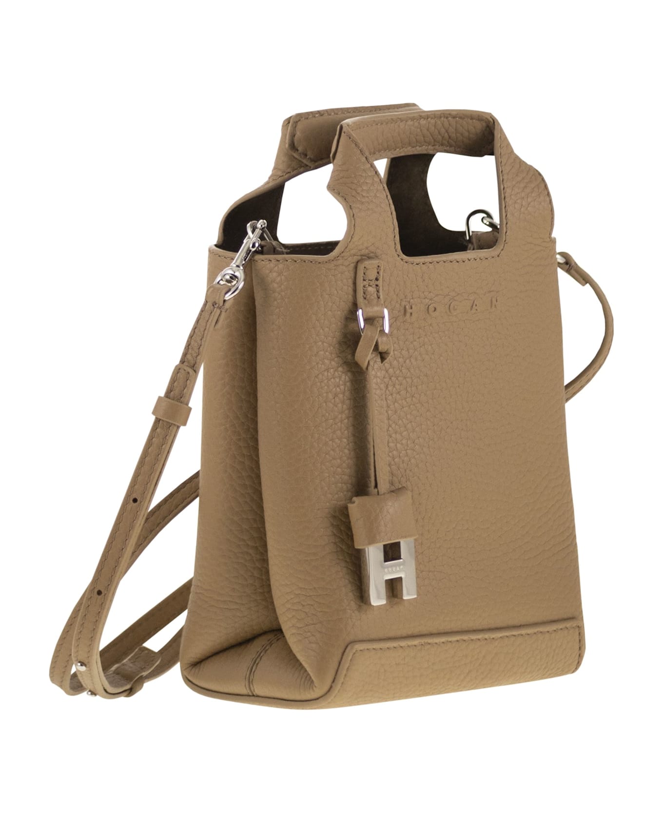 Hogan H01r - Handbag In Hammered Leather - Leather