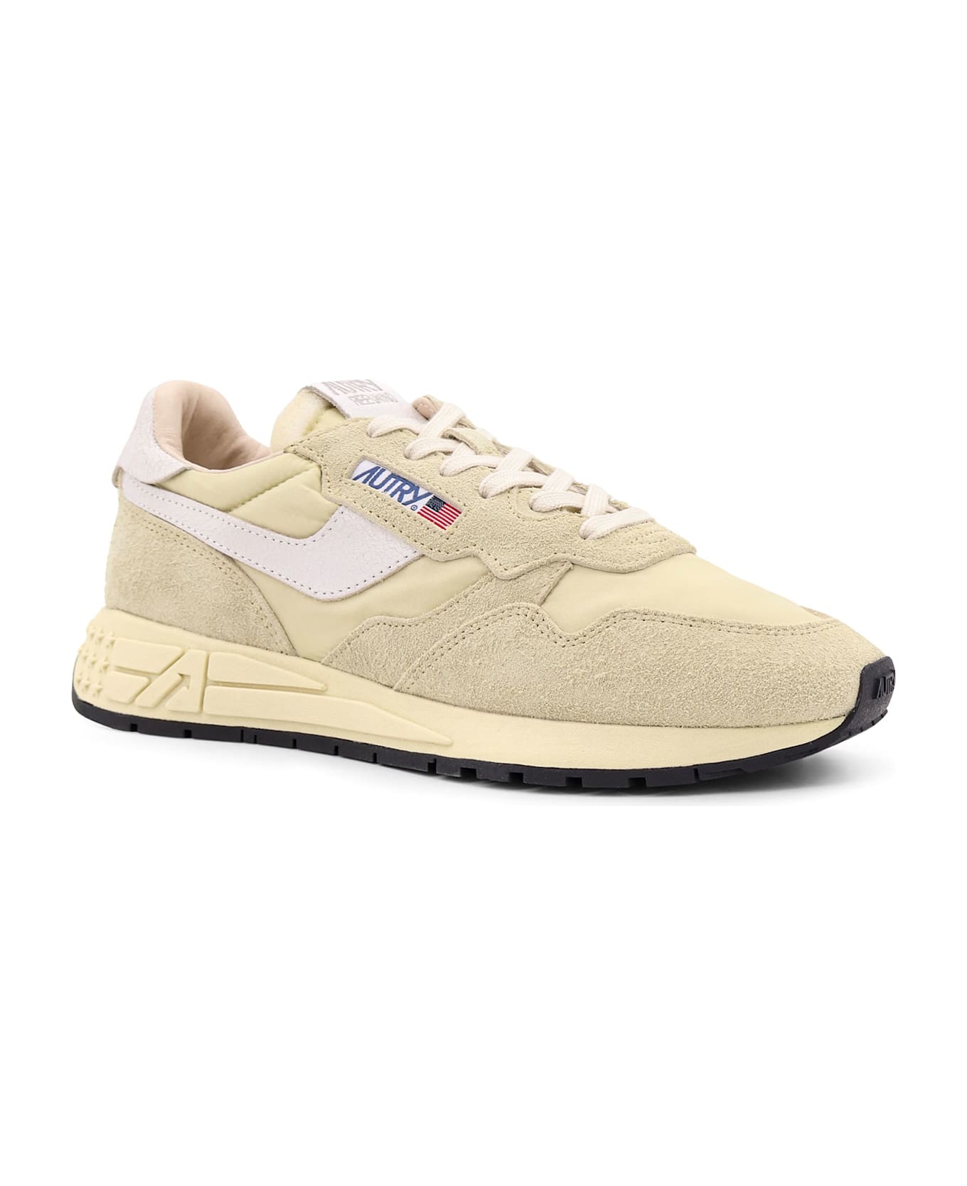 Autry Reelwind Low Leather And Nylon Sneakers - Beige