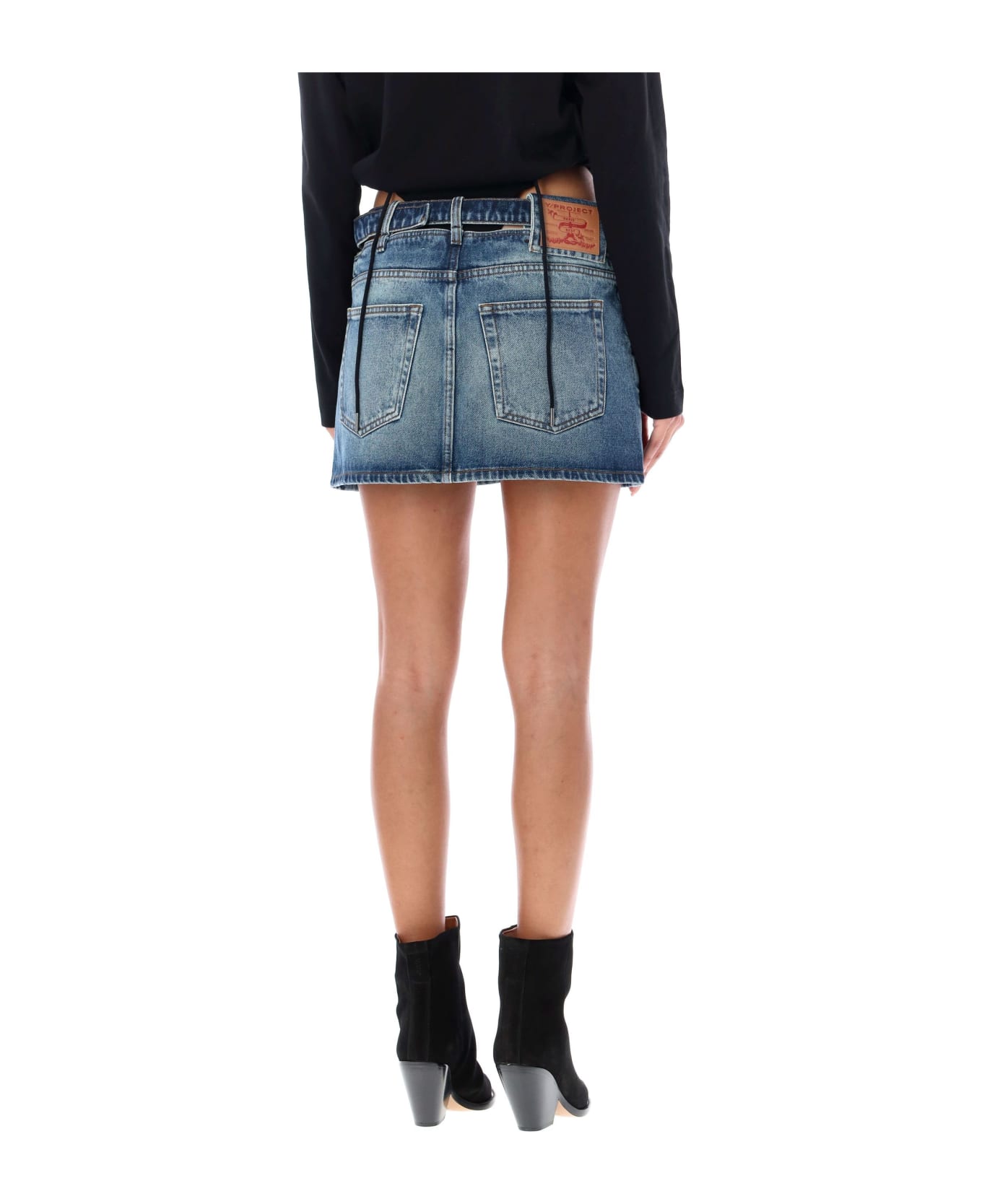 Y/Project Y Belt Mini Skirt - LIGHT BLUE