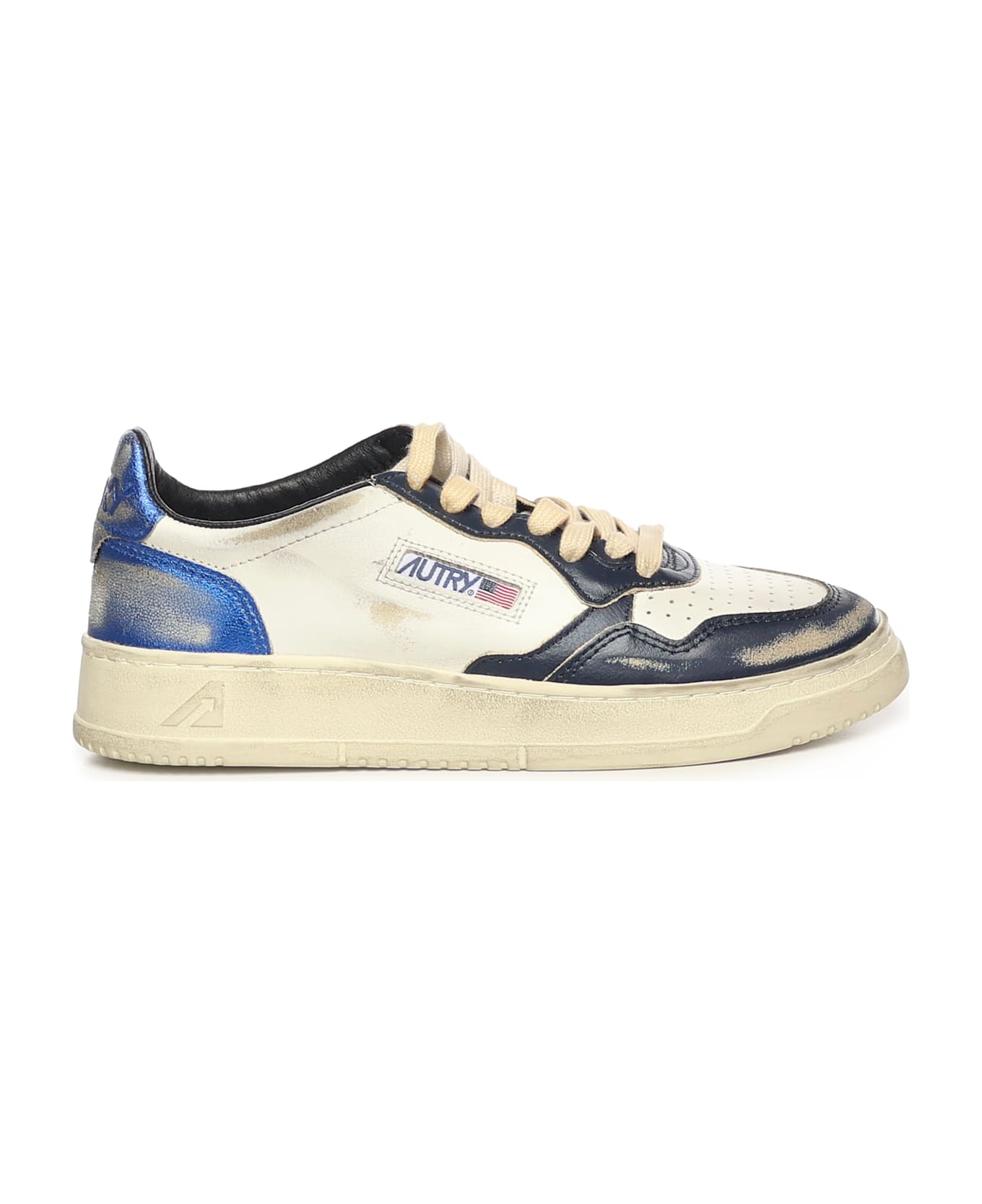 Autry Medalist Low Sneakers - White-Light Blue-Navy Blue