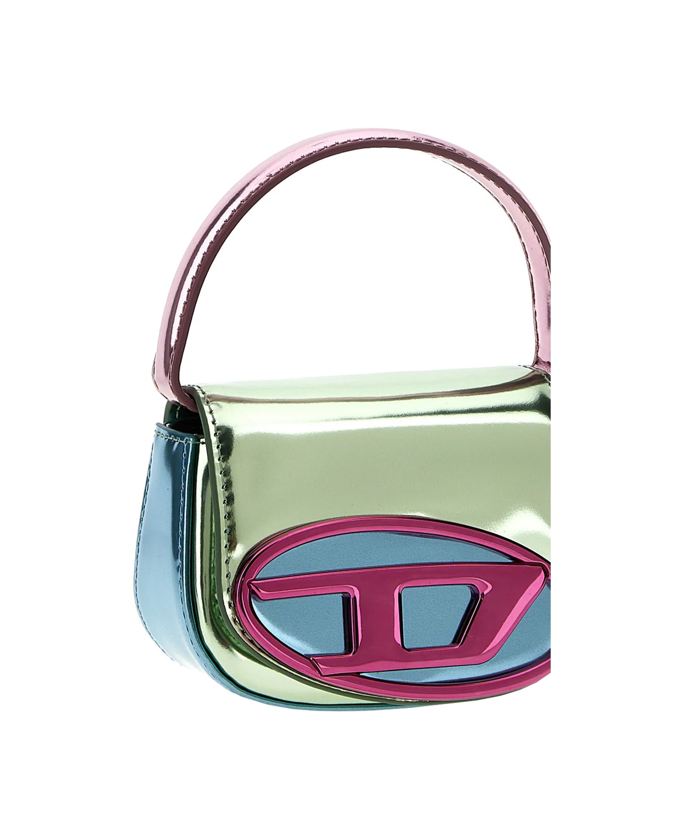 Diesel 1dr Xs Bag In Green And Blue Metallic Leather - Green