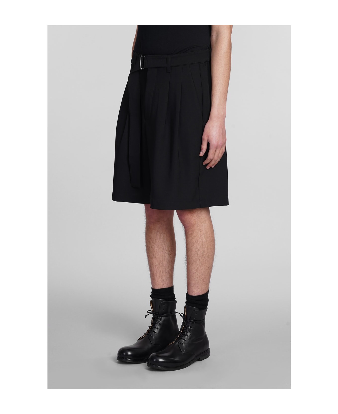 Attachment Shorts In Black Polyester - black ショートパンツ