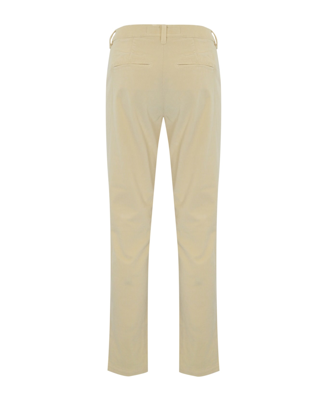 Hand Picked "rosa" White Ribbed Chino Trousers - BIANCO LATTE