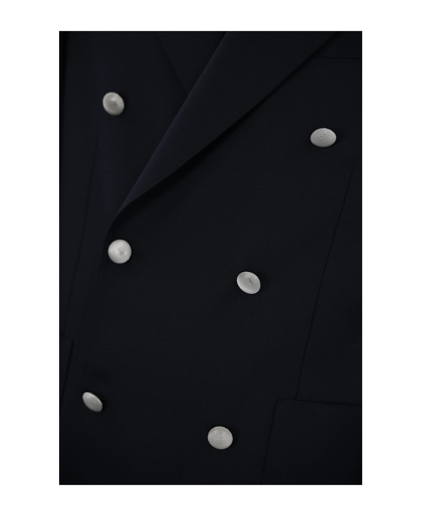 Lardini Roma Double-breasted Jacket In Wool Blend - Blu