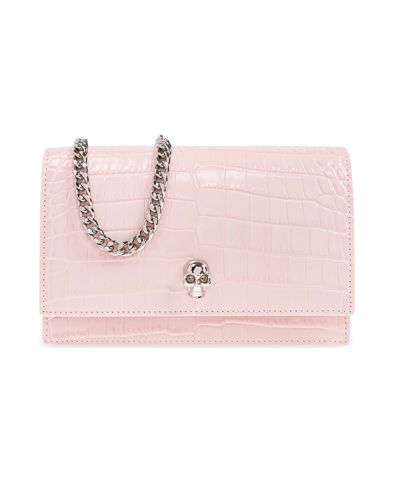 Alexander McQueen Skull Small Clutch - ROSE/SILVER
