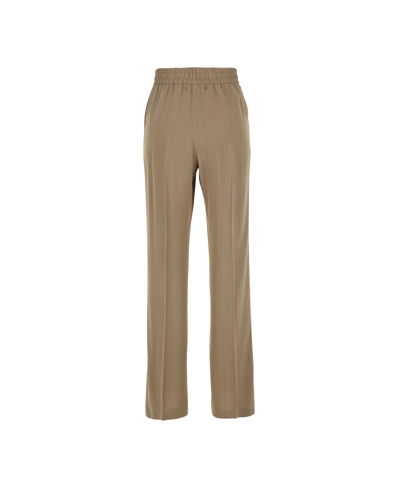 Golden Goose Beige Pinstriped Trousers - Travertine