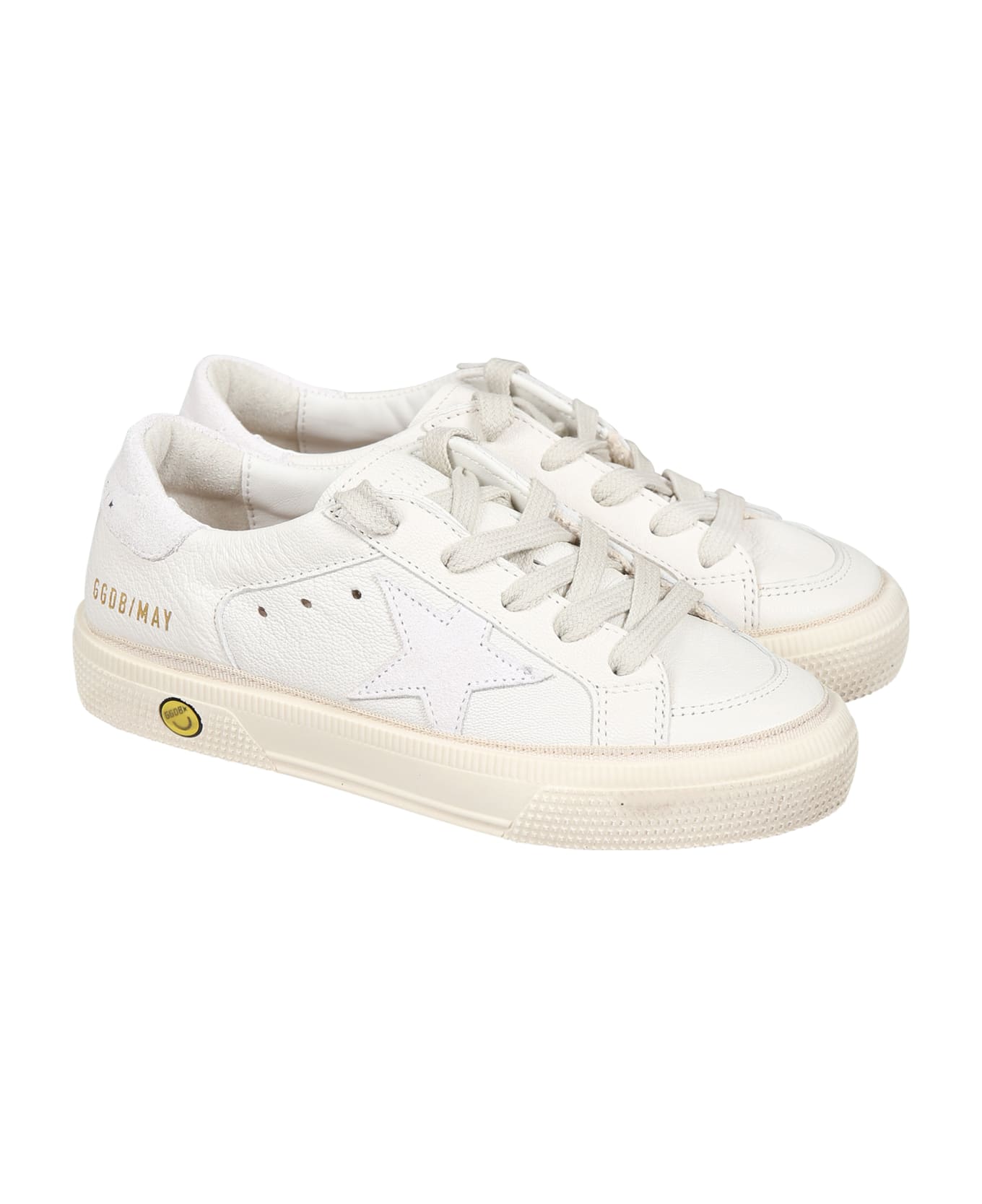 Golden Goose White May Sneakers For Girl With Iconic Star - White