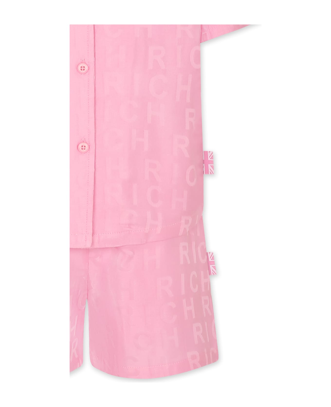 Richmond Pink Suit For Girl With Logo - Pink