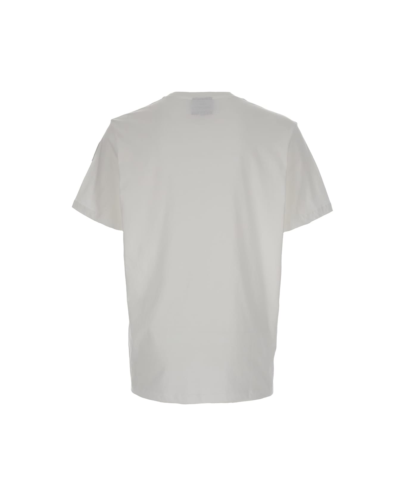 Parajumpers White T-shirt With Logo Patch On Sleeve In Cotton Man - White シャツ